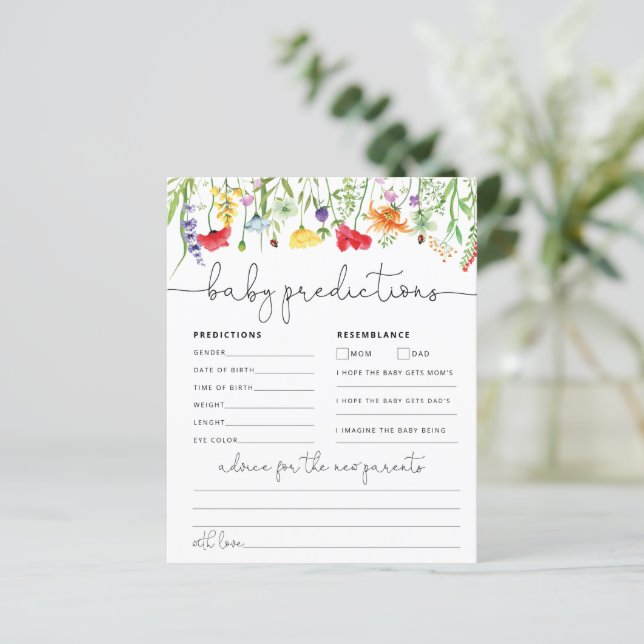 Tarjeta de consejo para bebés Juego de flores silv (Anverso de pie)