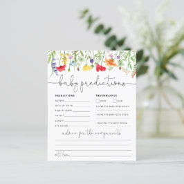 Tarjeta de consejo para bebés Juego de flores silv