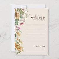 Tarjeta de consejo para Bodas beige de girasol rús