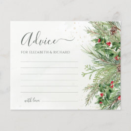 Tarjeta de consejo para Bodas botánicos de inviern