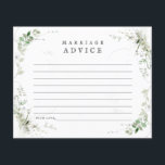 Tarjeta de consejo para Bodas de color de agua de<br><div class="desc">La hermosa y delicada vegetación acuática adorna esta elegante y sencilla carta de consejos. Esto es parte de mi colección "Earthy Greenery".</div>