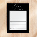 Tarjeta de consejo para Bodas de guiones modernos<br><div class="desc">Bienvenido a nuestro diseño de tarjetas de consejo para Bodas de escritura moderna en negro, donde el minimalismo moderno se encuentra con el arte de la caligrafía. Esta estética curada le aporta un aire de sofisticación a su día especial - con un toque de encanto boho e informal. La combinación...</div>