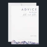 Tarjeta de consejo para Bodas de invierno de monta<br><div class="desc">Esta tarjeta de consejo de boda de invierno es justo lo que usted ha estado buscando para completar su sencillo boda rústico. Diseñado con una acuarela color pastel rosa y azul que se mezcla con la marina y los tonos azules, todo ello refleja perfectamente una velada natural. ¡Seguro que reúne...</div>