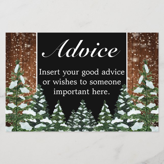 Tarjeta de consejo para Bodas de madera de nieve n (Anverso)