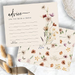 Tarjeta de consejo para Bodas florales<br><div class="desc">Esta elegante y elegante tarjeta de consejo Boda floral cuenta con hermosas flores silvestres de acuarela pintadas a mano dispuestas en un encantador ramo perfecto para bodas de primavera,  verano o otoño. Buscar elementos coincidentes en la colección de Bodas Boho Wildflower.</div>