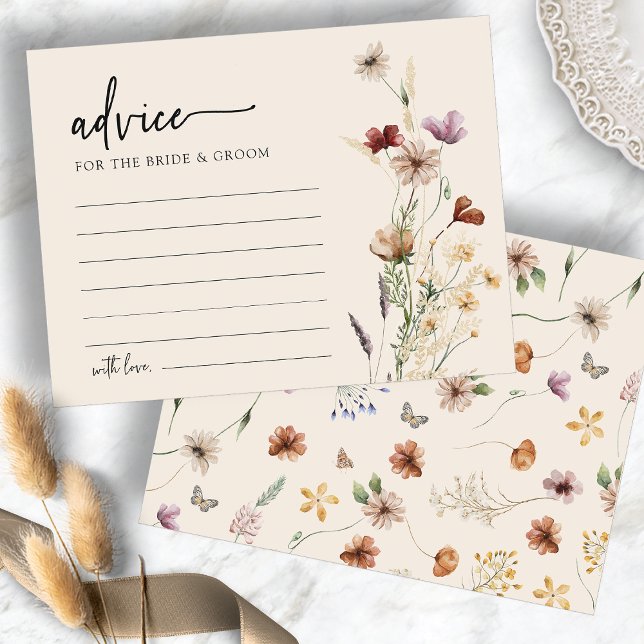 Tarjeta de consejo para Bodas florales (Floral Wedding Advice Card
)