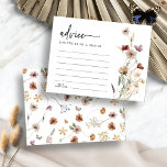 Tarjeta de consejo para Bodas florales blancos<br><div class="desc">Esta elegante y elegante Tarjeta de Asesoramiento de Bodas cuenta con hermosas acuarelas pintadas a mano y flores silvestres dispuestas en un encantador ramo perfecto para bodas de primavera,  verano o otoño. Encontrar elementos coincidentes en la colección de Bodas White Boho Wildflower.</div>