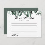 Tarjeta de consejo para Bodas florales blancos de<br><div class="desc">Esta tarjeta de consejo boda floral blanca de vegetación tropical es perfecta para un boda rústico. El diseño incluye ramos de hojas de palmera verdes con flores blancas adorables. Estas tarjetas son perfectas para un boda, una ducha de novia, una ducha de bebé, una fiesta de graduación y más. Personalice...</div>