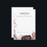 Tarjeta de consejo para Bodas florales de Borgoña<br><div class="desc">Esta tarjeta de consejo boda con flores de boho burdeos es perfecta para su elegante boda bohemio de verano. Flores de color rosa polvoriento moderno,  vegetación oscura,  con toques de peonía,  mariposa y rosa rubor,  seguro que completará el estilo que deseas.</div>