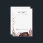 Tarjeta de consejo para Bodas florales de Borgoña<br><div class="desc">Esta tarjeta de consejo boda con flores de boho burdeos es perfecta para su elegante boda bohemio de verano. Flores de color rosa polvoriento moderno,  vegetación oscura,  con toques de peonía,  mariposa y rosa rubor,  seguro que completará el estilo que deseas.</div>