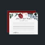 Tarjeta de consejo para Bodas florales de la Marin<br><div class="desc">Esta tarjeta de consejo boda con flores de color rosa oscuro es perfecta para un boda rústico. El diseño se compone de peonías color agua rosa, rubor, marina, azul y borgoña, rosas con follaje verde cuidadosamente ensamblados en elegantes ramos. Estas tarjetas son perfectas para un boda, una ducha de novia,...</div>