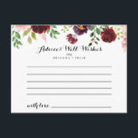 Tarjeta de consejo para Bodas florales de la prima<br><div class="desc">Esta tarjeta de consejo boda floral de primavera borgoñona es perfecta para un boda sencillo. El diseño está pintado a mano y cuenta con hojas verdes, rosas deslumbrantes rosas, ruidosas, violetas, rojas, blancas y burdeos deslumbrantes, peonías cuidadosamente dispuestas en pequeños ramos adorables. Estas tarjetas son perfectas para un boda, una...</div>