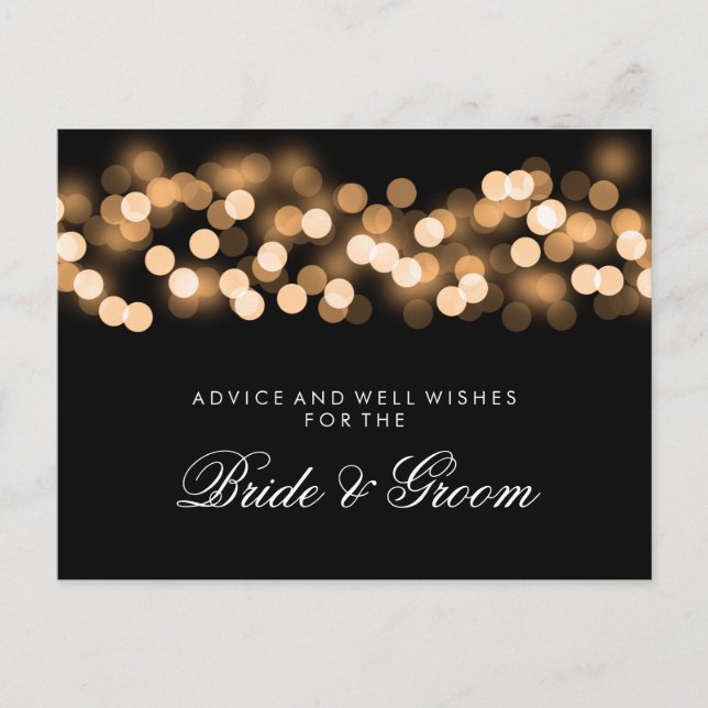 Tarjeta de consejo para bodas Gold Hollywood Glam (Anverso)