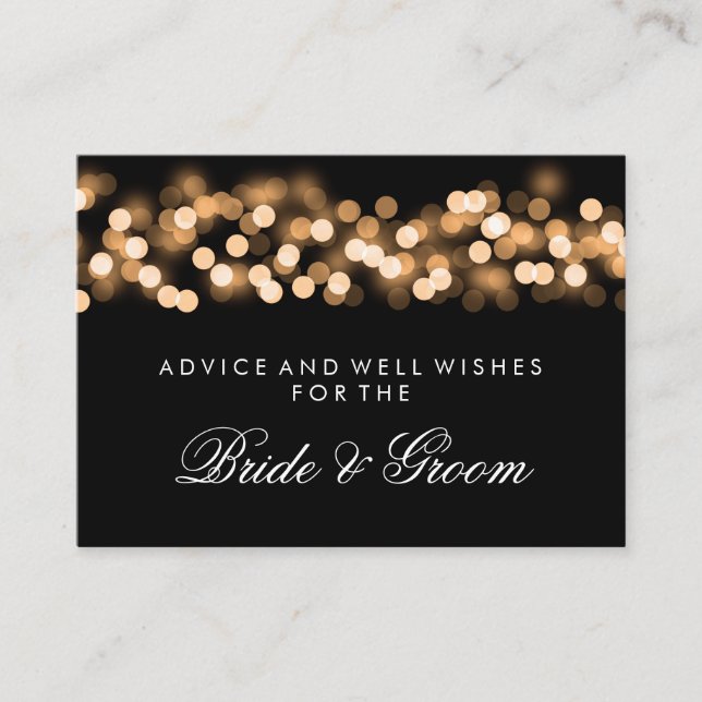 Tarjeta de consejo para bodas Gold Hollywood Glam (Anverso)
