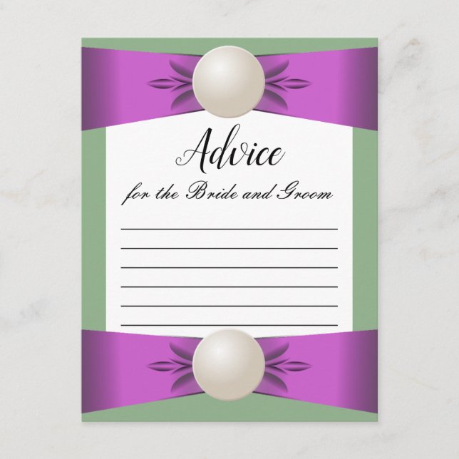 Tarjeta de consejo para Bodas Lilac & Sage Pearl R (Anverso)