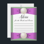 Tarjeta de consejo para Bodas Lilac & Sage Pearl R<br><div class="desc">Solicite consejo a sus amigos y familia con estilo con algunas preciosas tarjetas de consejo personalizado. Esta tarjeta de notas con un encantador diseño de lazo perla y púrpura lila sobre un verde sabio sereno puede ser entregada a sus huéspedes en su día especial. Aunque esta tarjeta de consejo sería...</div>