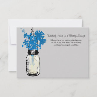 Tarjeta de consejo para bodas - Mason Jar