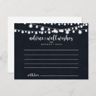 Tarjeta de consejo para Bodas Rustic String Lights