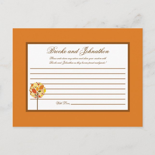 Tarjeta de consejo para escritura - Caída del árbo (Anverso)