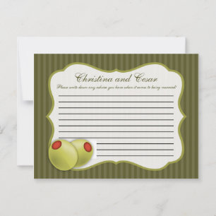 Tarjeta de consejo para escritura Martini Olives G