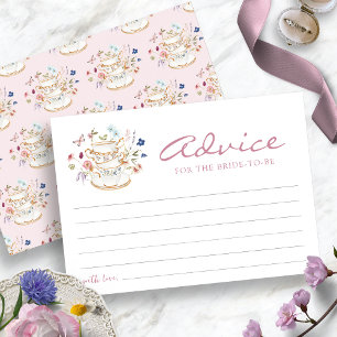 Tarjeta de consejo para Fiestas de té rosado