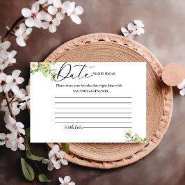 Tarjeta de consejo para ideas de cita nocturna de