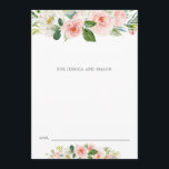 Tarjeta de consejo para la floración rubor para la<br><div class="desc">Haga que los huéspedes de su boda compartan su consejo para los recién casados con esta tarjeta de Blushing Blooms correspondiente. Edite fácilmente con sus nombres.</div>