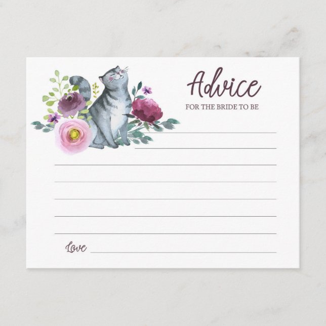 Tarjeta de consejo para la novia que se casa con u (Anverso)