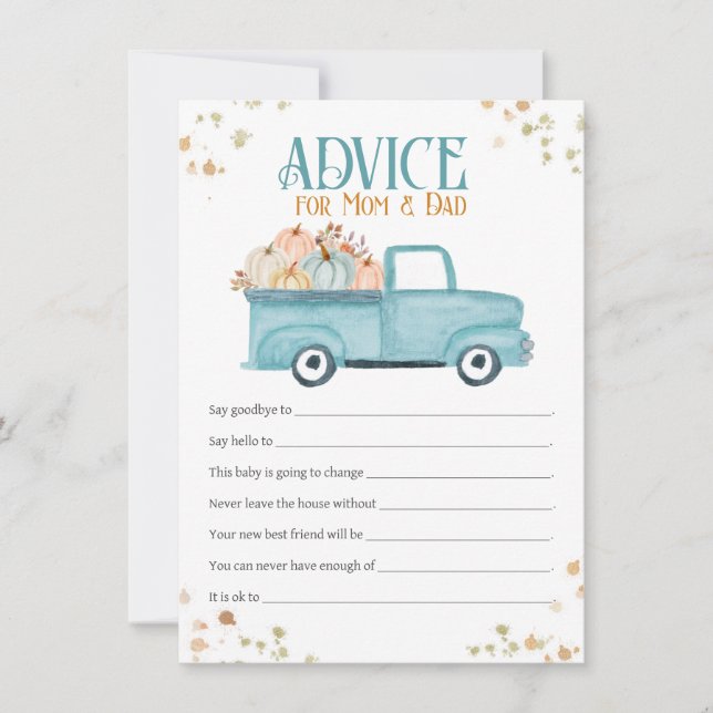 Tarjeta de consejo para mamá y papá, Camión de cal (Anverso)