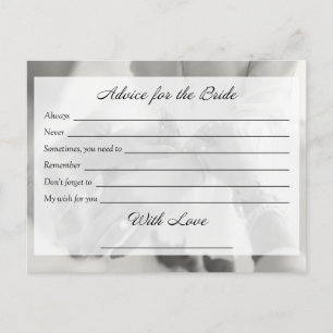 Tarjeta de consejo para novias