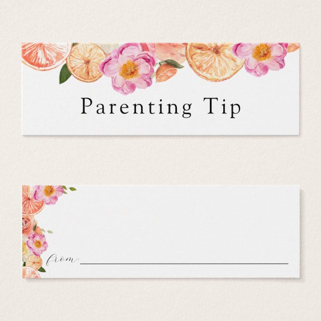 Tarjeta de consejo para padres de flores de cítric (Anverso y reverso)