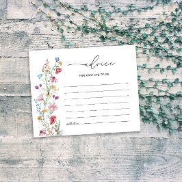 Tarjeta de consejo para padres de flores silvestre