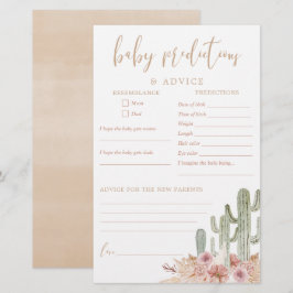 Tarjeta de consejo para predicciones del bebé boho