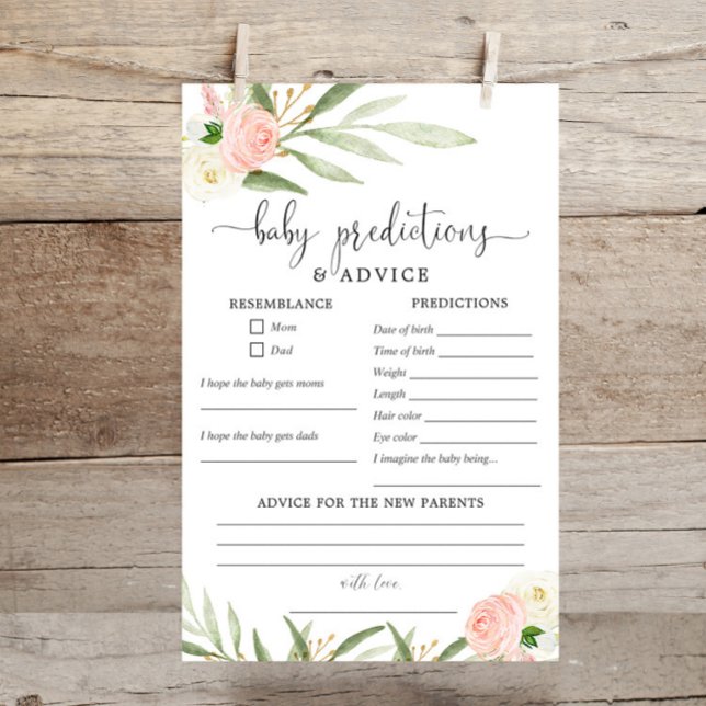 Tarjeta de consejo para predicciones del bebé oro  (Subido por el creador)