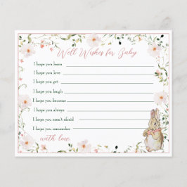 Tarjeta de consejo para Rosa Floral Baby Bunny Sho