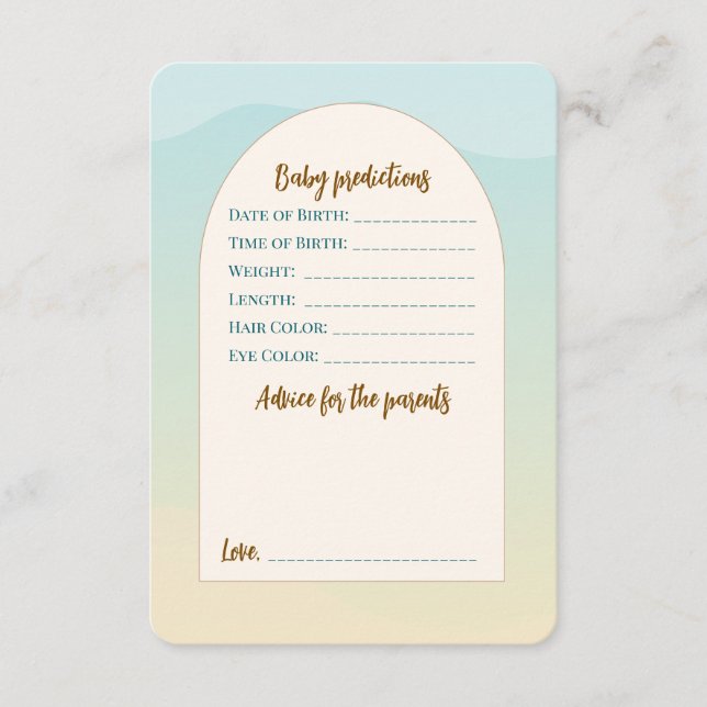 Tarjeta de consejo plana Teddy Bear Baby Shower (Anverso)