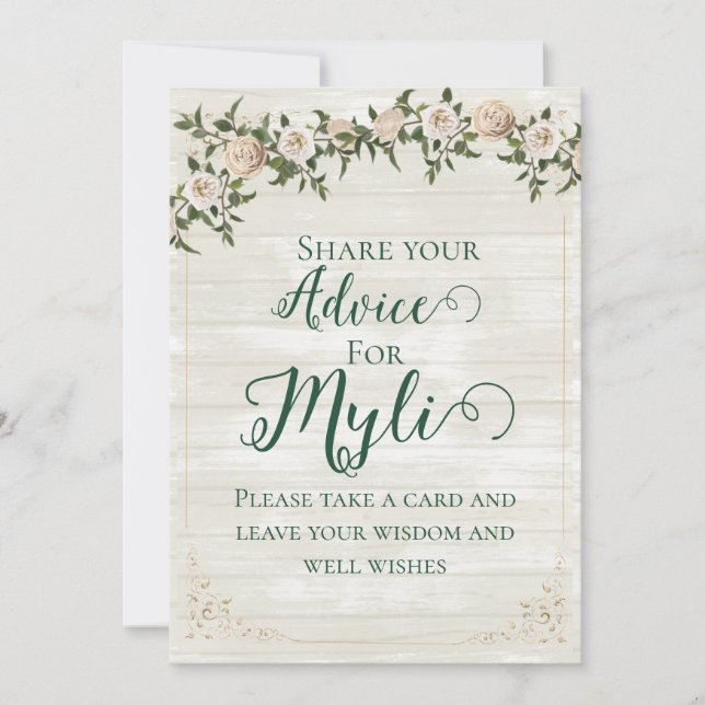 Tarjeta de consejo plano para desayuno de boda de  (Anverso)
