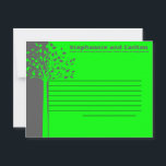 Tarjeta de consejo por escrito para Boda de árbol<br><div class="desc">Estas adorables Tarjetas de Consejos Escritos son la adición perfecta a cualquier Boda. Simplemente entregue estas tarjetas a sus huéspedes, junto con bolígrafos Sharpie de punta fina. Sus invitados pueden anotar cualquier consejo que tengan para la nueva novia y el novio. Estos se imprimen en un tamaño de 4, 25"...</div>