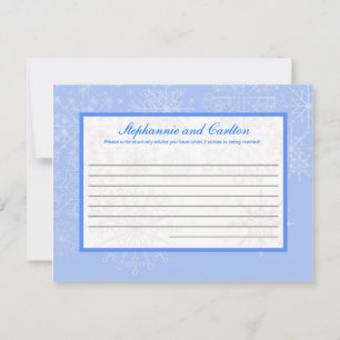Tarjeta de consejo por escrito para Boda de copos