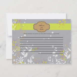 Tarjeta de consejo por escrito para Boda floral ma