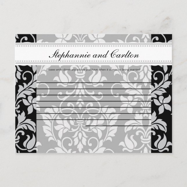 Tarjeta de consejo por escrito para la boda de Dam (Anverso)