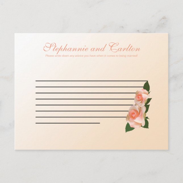 Tarjeta de consejo por escrito para Rosa de Rubor  (Anverso)