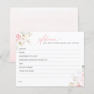 Tarjeta de consejo rosa elegante para las hojas de