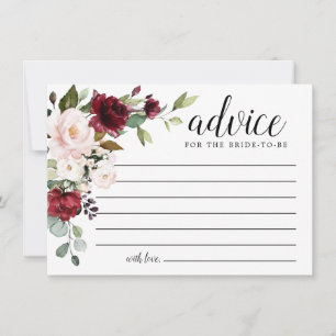 Tarjeta de consejo Rubor Red Rose Floral