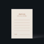 Tarjeta de consejo simple Boho Boda de marfil<br><div class="desc">Este sencillo diseño de la Tarjeta de Asesoramiento Boho Boda de Marfil cuenta con una sofisticada paleta muda de marfil neutro combinada con una magnífica mezcla y opciones de partido de terracota de roya, verde salvia y ciruela. La elegancia sobria de la tipografía simple y los arcos suaves crea una...</div>