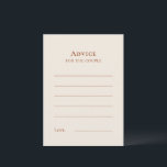 Tarjeta de consejo simple Boho Boda de marfil<br><div class="desc">Este sencillo diseño de la Tarjeta de Asesoramiento Boho Boda de Marfil cuenta con una sofisticada paleta muda de marfil neutro combinada con una magnífica mezcla y opciones de partido de terracota de roya, verde salvia y ciruela. La elegancia sobria de la tipografía simple y los arcos suaves crea una...</div>