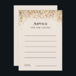 Tarjeta de consejo simple de Boda de color beige d<br><div class="desc">El diseño de esta sencilla tarjeta de consejo de Boda rústico de otoño beige presenta una paleta base neutra y atemporal de beige y oro, con delicados adornos coloridos de ramas doradas y bonitos florales otoñales con hojas suavemente caídas en rojo, cobre, rosa polvoriento, naranja quemado, terracota y florecimiento del...</div>
