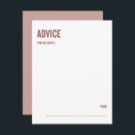 Tarjeta de consejo simple del Boda de tipografía b<br><div class="desc">Personalice el texto personalizado anterior. Puede encontrar elementos de coordinación adicionales en nuestra colección "Simple Boho Dusty Rosa Typography Boda". ***NOTA: TODO EL COLOR DE TEXTO Y FONDO ES EDITABLE. Puede cambiar todas las palabras y también puede cambiar el color del texto. Para los elementos que tienen un fondo de...</div>