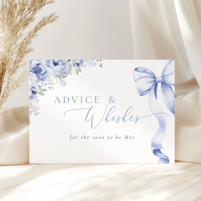 Tarjeta de consejo y deseos florales azules (Subido por el creador)
