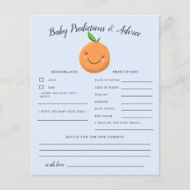 Tarjeta de consejo y predicciones para bebés azul